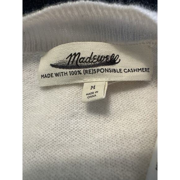 NWT Madewell Womens (Re)sponsible Cashmere Sweater Medium Oversized Striped - Picture 12 of 14